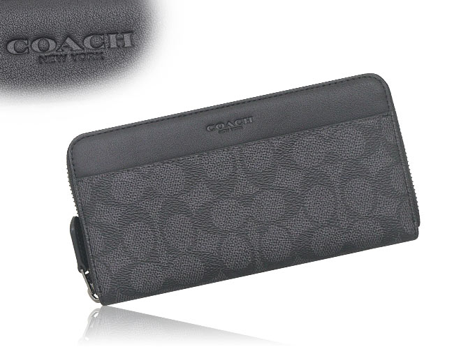 COACH コーチ 財布 長財布 FCY405 CY405 チャコール×ブラック