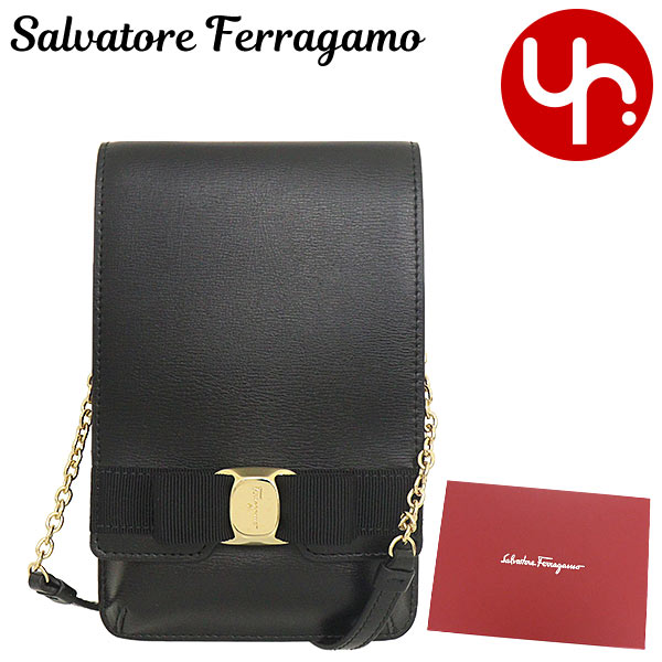 サルヴァトーレ フェラガモ Salvatore Ferragamo バッグ ショルダーバッグ 22 0264 ネロ ヴァラ リボン カーフ レザー スマートフォン ホルダー レディース :fe ba230519 1:インポートコレクションYR