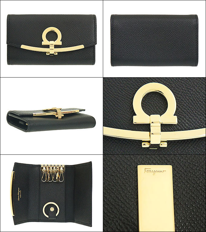 サルヴァトーレフェラガモ キーケース レザー　ベージュ FERRAGAMO フェラガモ キーケース レディース 22D151 6連