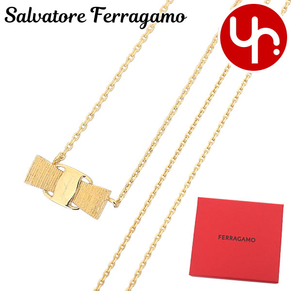 Yahoo! Yahoo!ショッピング(ヤフー ショッピング)サルヴァトーレ フェラガモ Salvatore Ferragamo 小物 アクセサリー 76 0547 ゴールド ヴァラ リボン ネックレス レディース