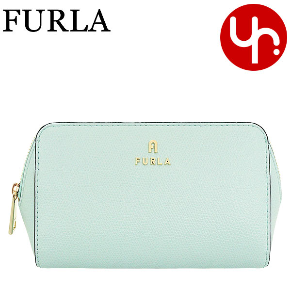 Yahoo! Yahoo!ショッピング(ヤフー ショッピング)フルラ FURLA 小物 ポーチ WE00449 ARE000 ミント 1859S MINTY フルラ カメリア レザー ミディアム コスメティック ケース レディース