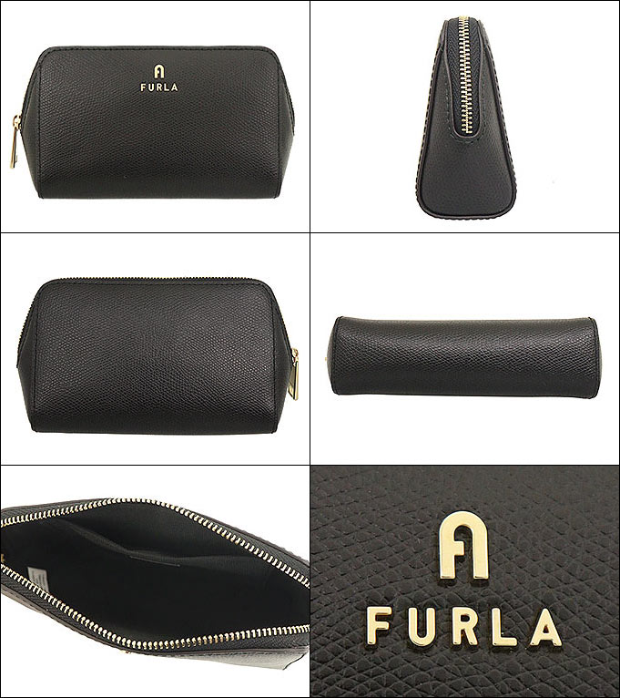 【48時間限定ポイント2％】フルラ FURLA 小物 ポーチ WE00449 ARE000 オニキス×ネロ O6000 ONYX/NERO フルラ カメリア レザー ミディアム コスメティック ケー｜import-collection-yr｜02