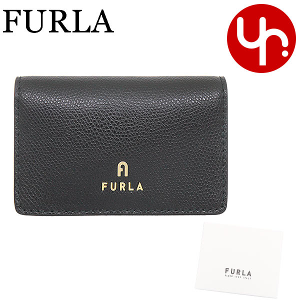 フルラ FURLA 小物 カードケース WP00408 ARE000 オニキス×ネロ O6000 ONYX/NERO フルラ カメリア レザー ビジネス カード ケース レディース｜import-collection-yr