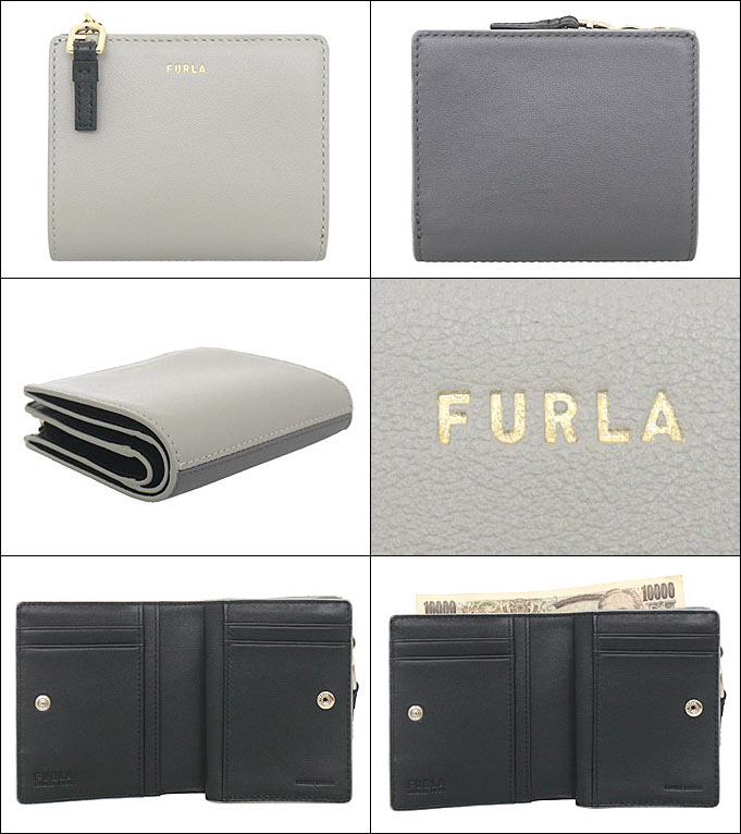 フルラ FURLA 財布 二つ折り財布 WP00451 BX2725 セネレ ネロ×ソイル フルラ ヌヴォラ コントラストカラー レザー スモール コンパクトウォレット レディース | FURLA | 01