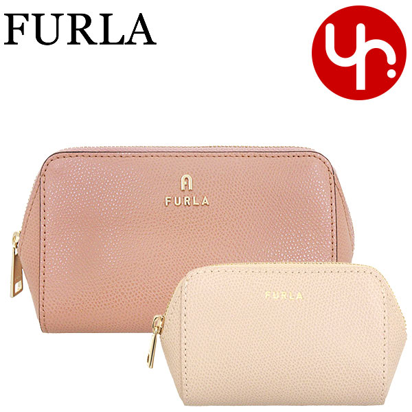 Yahoo! Yahoo!ショッピング(ヤフー ショッピング)フルラ FURLA 小物 ポーチ WE00453 ARE000 チュール×バレリーナ フルラ カメリア グレインレザー コスメティック ケース セット レディース