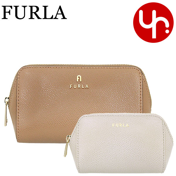 Yahoo! Yahoo!ショッピング(ヤフー ショッピング)フルラ FURLA 小物 ポーチ WE00453 ARE000 デセルト×ヴァニーリア フルラ カメリア グレインレザー コスメティック ケース セット レディース