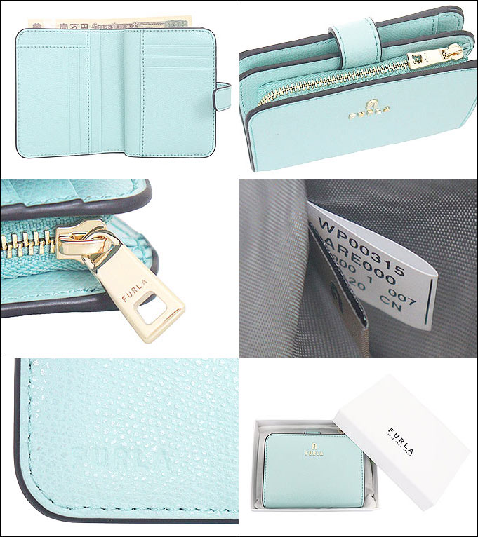 【新品】FURLA フルラ 二つ折り財布 水色 コンパクトウォレット FURLA フルラ 財布 二つ折り財布 WP00315 ARE000 アクアマリーナ