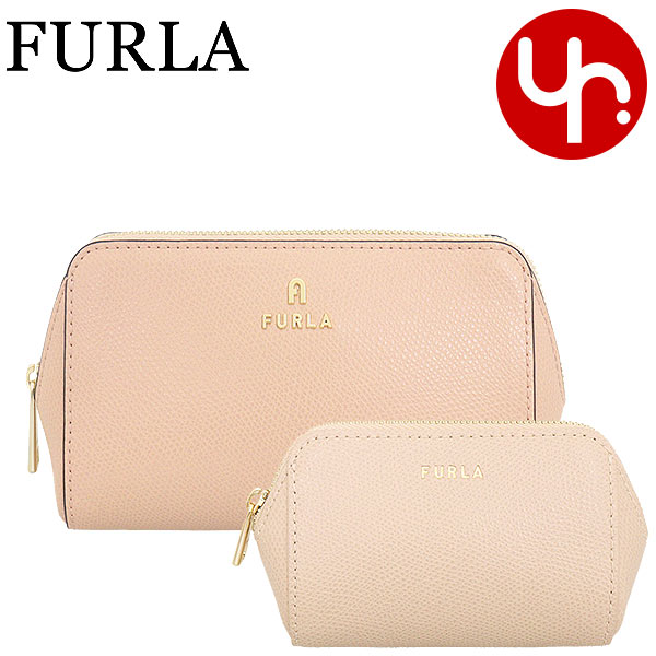 Yahoo! Yahoo!ショッピング(ヤフー ショッピング)フルラ FURLA 小物 ポーチ WE00453 ARE000 チプリア×バレリーナ フルラ カメリア グレインレザー コントラストカラー コスメティック ケース セット レディース