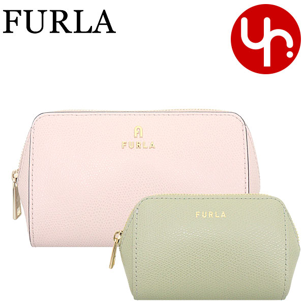 Yahoo! Yahoo!ショッピング(ヤフー ショッピング)フルラ FURLA 小物 ポーチ WE00453 ARE000 アザレア×ライトサルビア フルラ カメリア グレインレザー コントラストカラー コスメティック ケース レディース