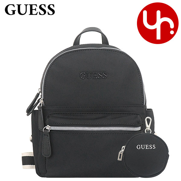 ゲス GUESS バッグ リュック NL927330 ブラック ベンフィールド ナイロン バックパック リュックサック (ポーチ付き) レディース