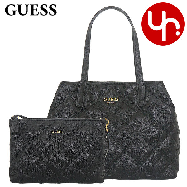 ゲス GUESS バッグ トートバッグ QP699523 ブラック ヴィッキーキルティング トートバッグ (ポーチ付き) レディース