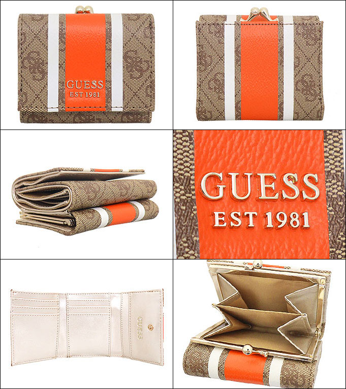 GUESS ゲス 財布 三つ折り財布 SV877144 ベージュ 4G モノグラム GUESS ゲス 財布 三つ折り財布 SV877144 ベージュ 4G モノグラム