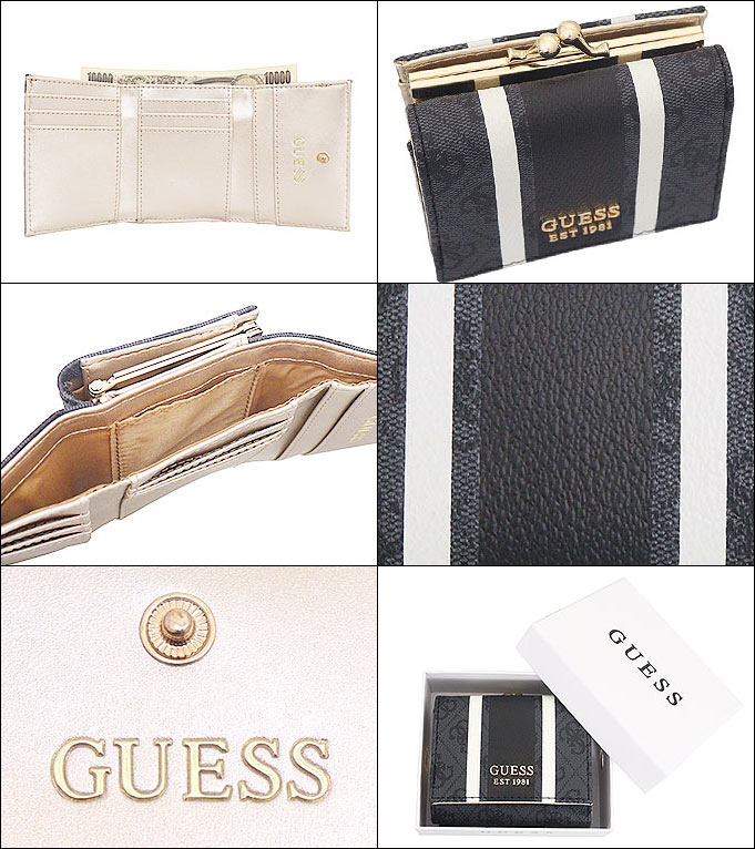 GUESS ゲス 財布 三つ折り財布 SV877144 ブラック 4G モノグラム