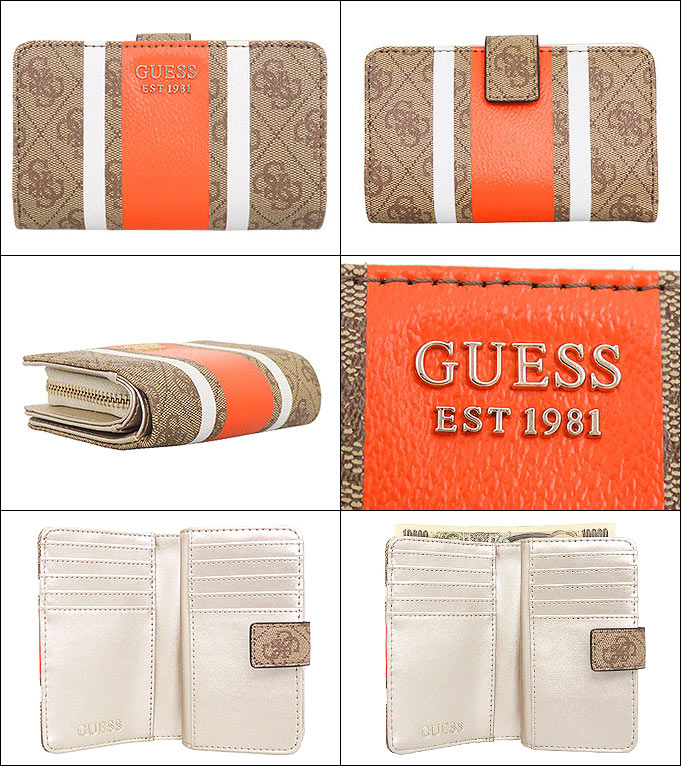 GUESS ゲス 財布 二つ折り財布 SV877147 ベージュ 4G モノグラム