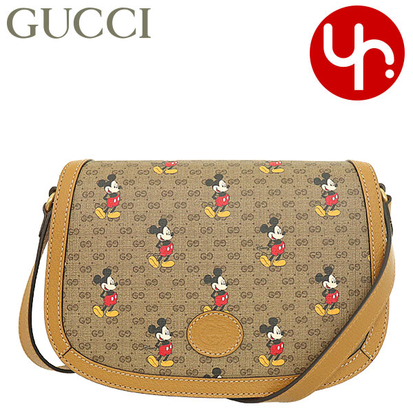 グッチ GUCCI バッグ ショルダーバッグ 602694 HWUBM ベージュ×キャメル グッチ×ディズニー コラボ ミッキーマウス GG スプリーム アウトレット レディース｜import-collection-yr