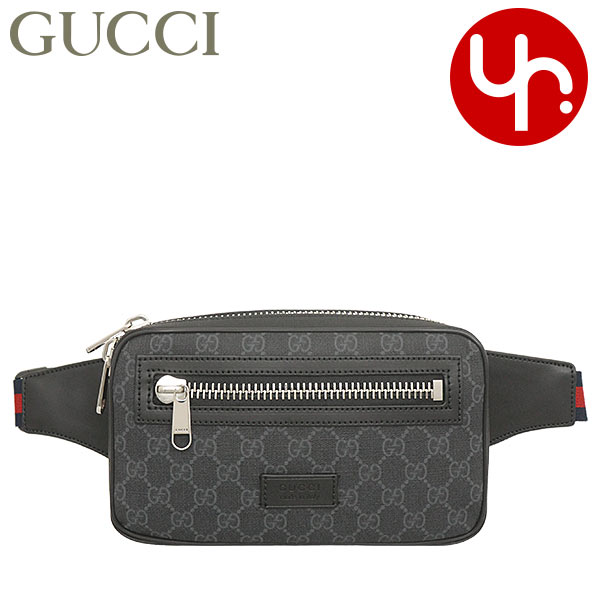 グッチ GUCCI バッグ ショルダーバッグ 474293 K9RRN ブラック×グレー ソフト GGスプリーム キャンバス レザー ベルト バッグ  メンズ