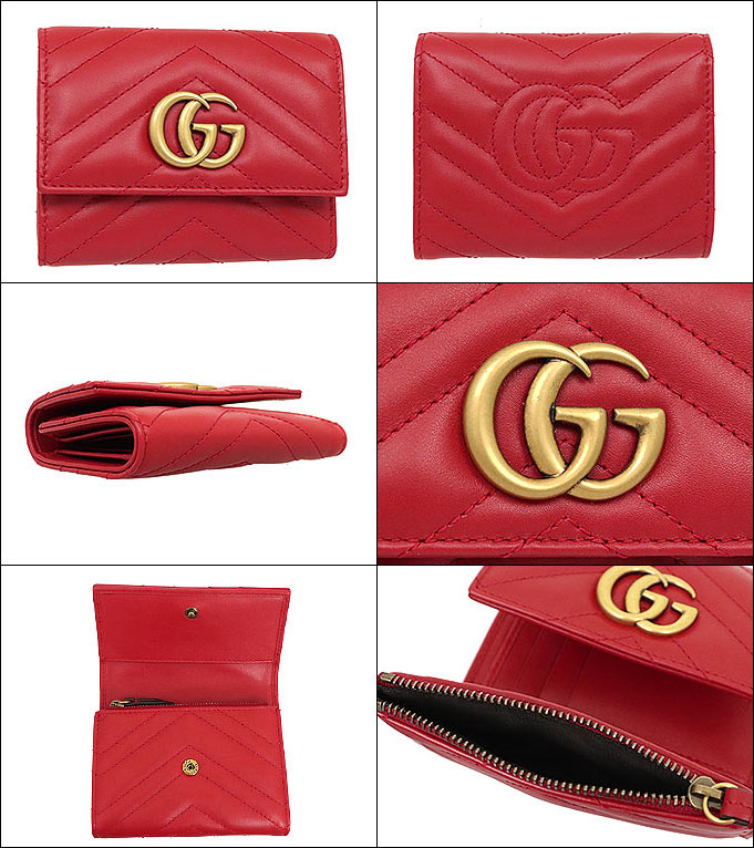 ✨極美品✨グッチ　長財布　キルティング　コンチネンタル　マーモント　レッド GUCCI グッチ GGマーモント コンチネンタルウォレット 長財布