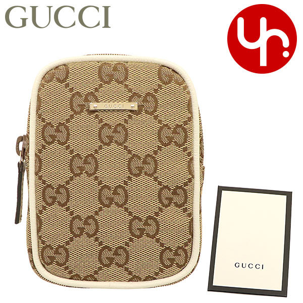 Yahoo! Yahoo!ショッピング(ヤフー ショッピング)グッチ GUCCI 小物 ポーチ 115249 KY9IG ベージュ×ホワイト GG キャンバス シガレットケース レディース