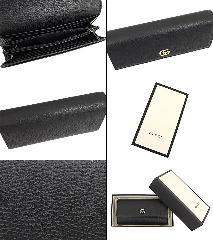 グッチ GUCCI 財布 長財布 456116 CAO0G ブラック プチ GG マーモント テクスチャード レザー フラップ コンチネンタル ウォレット レディース｜import-collection-yr｜03