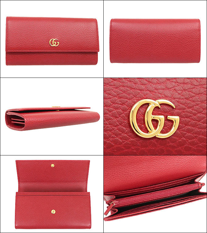 グッチ GUCCI 財布 長財布 456116 CAO0G ハイビスカスレッド プチ GG