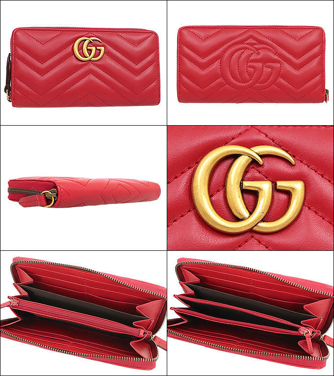 グッチ GUCCI 財布 長財布 443123 DTD1T ハイビスカスレッド GG