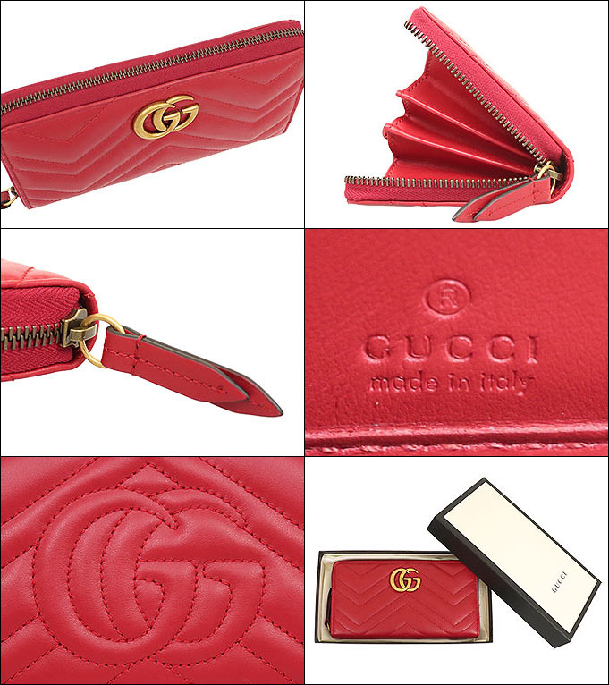 グッチ GUCCI 財布 長財布 443123 DTD1T ハイビスカスレッド GG