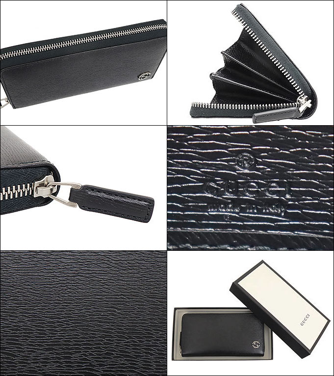 GUCCI ブラック 長財布 インターロッキング　フルラウンド　シェリーライン GUCCI シェリーライン インターロッキング ラウンドファスナー