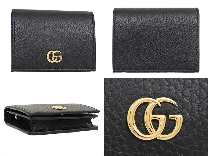 グッチ GUCCI 財布 二つ折り財布 456126 CAO0G ブラック プチ GG