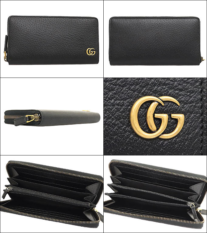 グッチ GUCCI 財布 長財布 428736 DJ20T ブラック GGマーモント カーフ