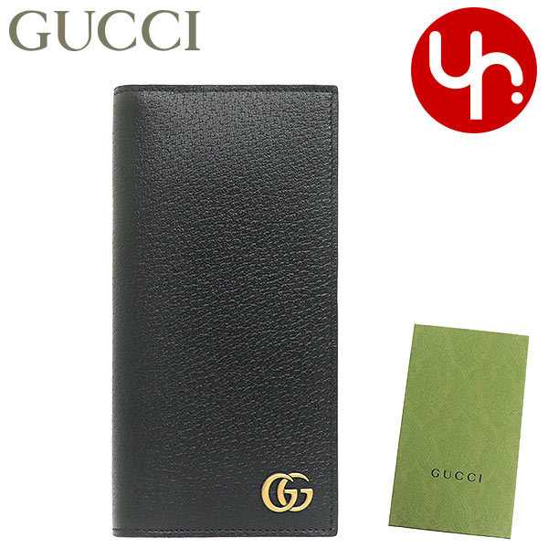 グッチ GGマーモント 二つ折り長財布 428740 ロングウォレット レザー ブラック 黒 メンズ GUCCI GG 未使用品｜く