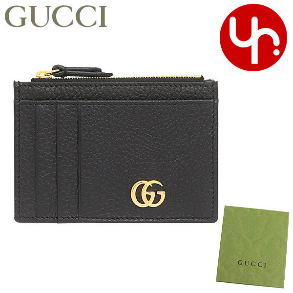 グッチ GUCCI 小物 カードケース 574804 CAO0G ブラック プチ GG マーモント テクスチャード レザー カード コイン ケース レディース