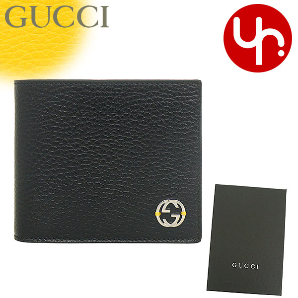 グッチ GUCCI 財布 二つ折り財布 610466 CAO2N ブラック×イエロー