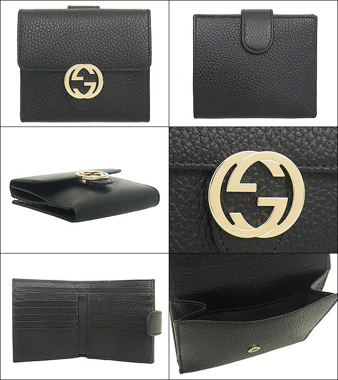 グッチ GUCCI 財布 二つ折り財布 615525 CAO0G ブラック ダラー カーフ レザー インターロッキング GG Wホック ウォレット  アウトレット レディース : gu-ko230426-31 : インポートコレクションYR - 通販 - Yahoo!ショッピング