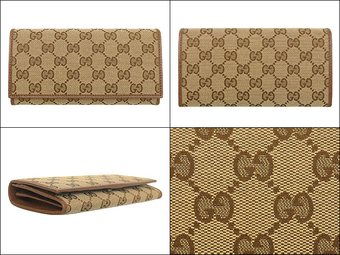 値下げ対応可能 GUCCI 長財布 ベージュ ブラウン キャンバス グッチラウンドファスナー長財布 アウトレット ベージュ 赤