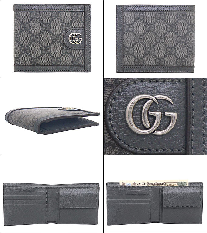 GUCCI グッチ 財布 二つ折り財布 597609 UULBN グレー×ブラック