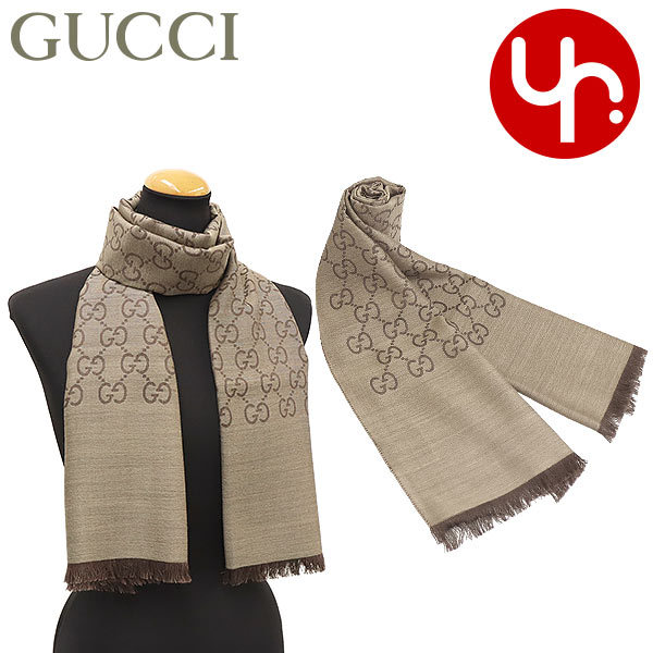 GUCCI GGパターンスカーフ ブラウン