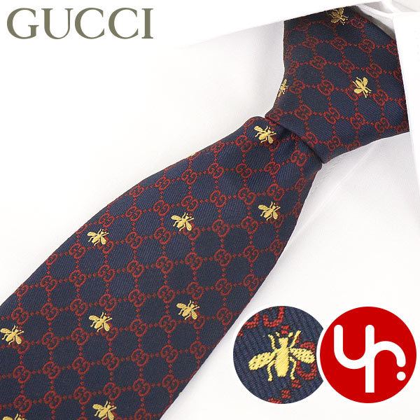 【72時間限定ポイント2％】グッチ GUCCI アパレル ネクタイ 545078 4E002 GIBI インターロッキング GG ビー シルク  ジャガード ネクタイ メンズ