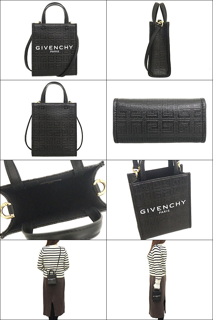 ジバンシィ GIVENCHY バッグ ショルダーバッグ BB50R9B1GT ブラック エンボスド 4G コーティング キャンバス ロゴ ミニ G トート バッグ レディース｜import-collection-yr｜02