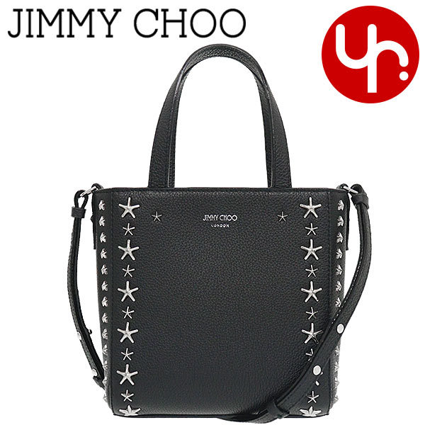 ジミーチュウ JIMMY CHOO バッグ トートバッグ MINI PEGASI UUF ブラック×シルバー ミニ ペガシ スタースタッズ レザー ミニ ハンドバッグ レディース｜import-collection-yr