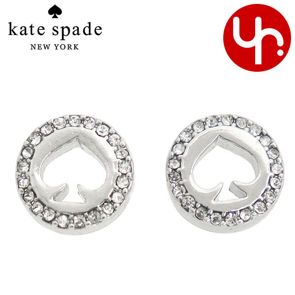 Yahoo! Yahoo!ショッピング(ヤフー ショッピング)【24時間限定ポイント10％】ケイトスペード kate spade アクセサリー ピアス O0RU2605 クリア×シルバー スペード パヴェ ハロー スペ  アウトレット レディース