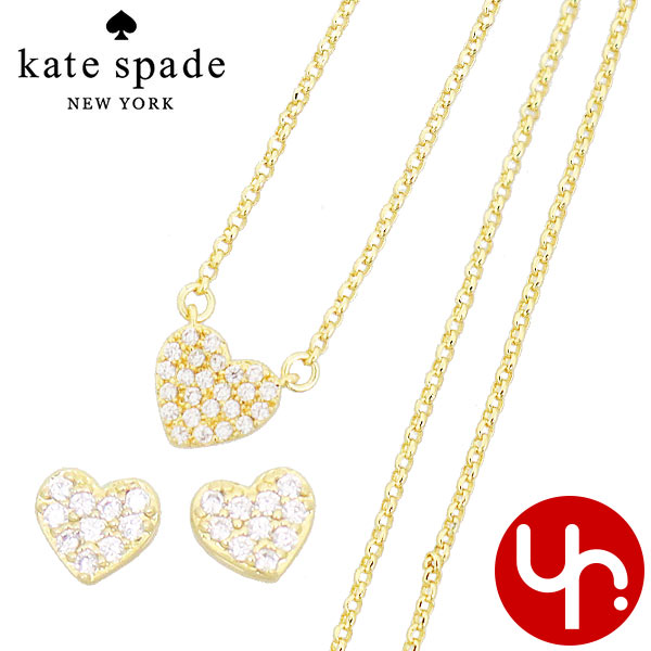 Yahoo! Yahoo!ショッピング(ヤフー ショッピング)ケイトスペード kate spade アクセサリー ネックレス O0R00112 クリア×ゴールド ハート モチーフ スタッズ ピアス アンド ペンダント アウトレット レディース