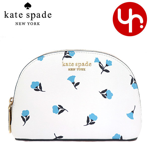 Yahoo! Yahoo!ショッピング(ヤフー ショッピング)ケイトスペード kate spade 小物 ポーチ PWR00347 オプティックホワイトマルチ スペンサー デインティ ブルーム PVC レザー ドーム コスメティック レディース