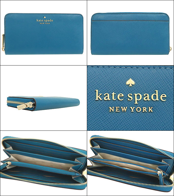 ケイトスペード kate spade 財布 長財布 WLR00130 ダークピーコック ステイシー サフィアーノ レザー ラージ ウォレット  アウトレット レディース