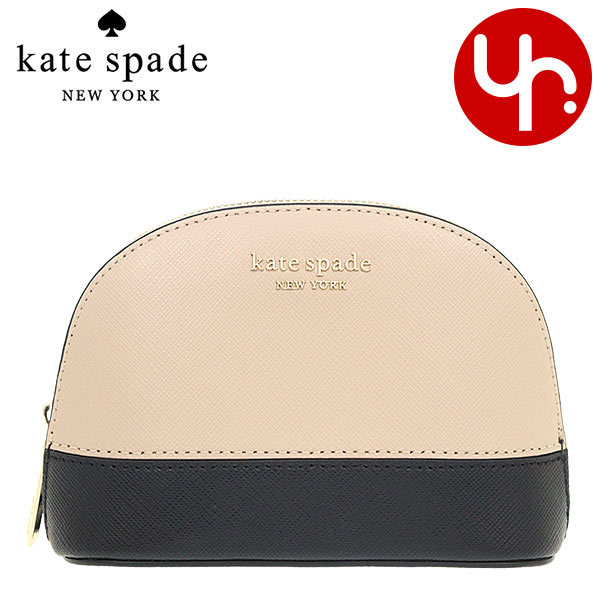 Yahoo! Yahoo!ショッピング(ヤフー ショッピング)ケイトスペード kate spade 小物 ポーチ PWRU7918 ウォームベージュ×ブラック スペンサー レザー スモール ドーム コスメティック ケース レディース