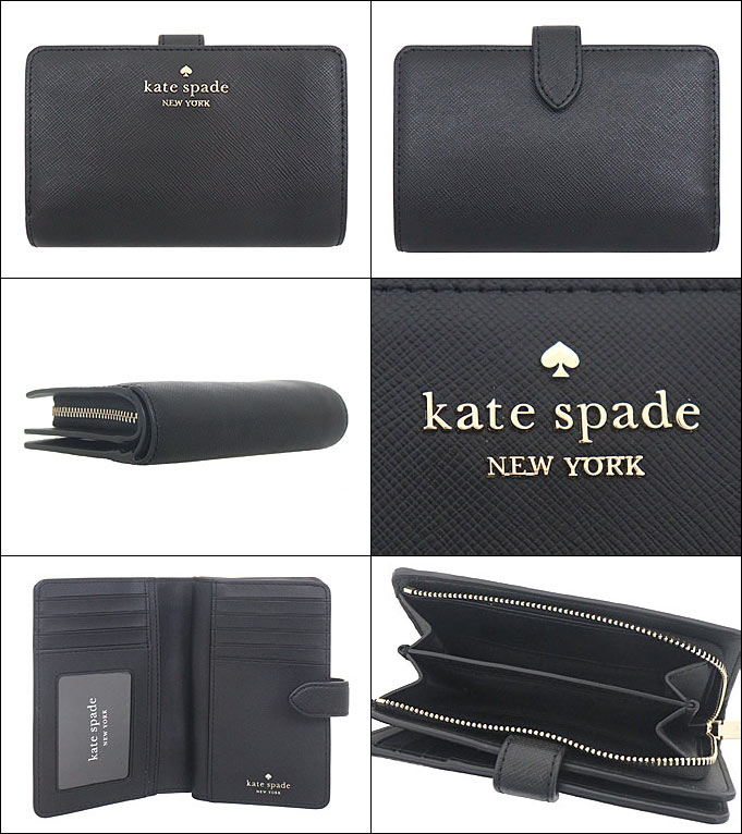 ケイトスペード kate spade 財布 二つ折り財布 KC580 ブラック マディソン サフィアーノ レザー ミディアム コンパクト ウォレット アウトレット レディース｜import-collection-yr｜02