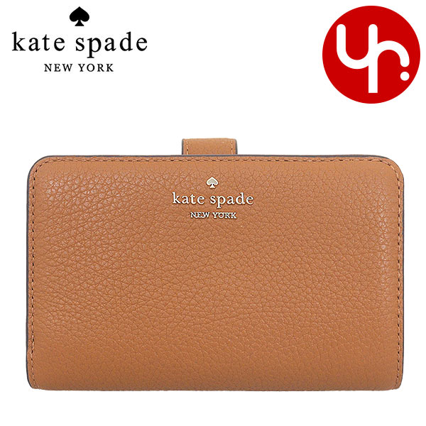 【24時間限定ポイント3％】ケイトスペード kate spade 財布 二つ折り財布 KH787 ウォームジンジャーブレッド ぺブルド レザー ミ  アウトレット レディース