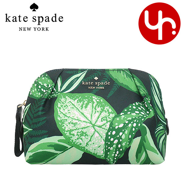 Yahoo! Yahoo!ショッピング(ヤフー ショッピング)ケイトスペード kate spade 小物 ポーチ KH748 グリーンマルチ チェルシー リサイクルナイロン ファーン フォーリッジ コスメティック アウトレット レディース