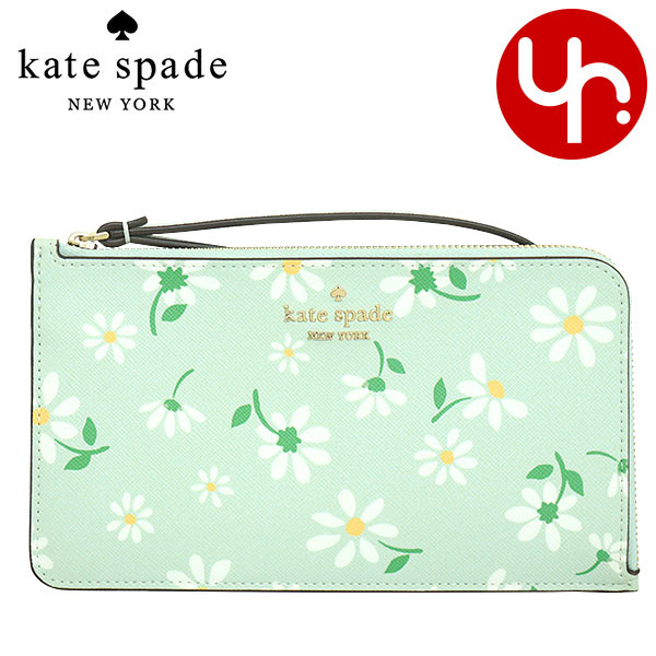 Yahoo! Yahoo!ショッピング(ヤフー ショッピング)ケイトスペード kate spade 小物 ポーチ KH238 クリスタルブルー ルーシー デイジー コーテッドキャンバス ミディアム リストレット アウトレット レディース