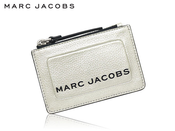 マークジェイコブス Marc Jacobs 財布 コインケース M0016188 プラチナ ザ メタリック テクスチャード ボックス トップ ジップ アウトレット レディース｜import-collection-yr｜03