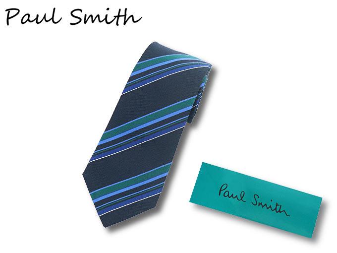 【タイムセール】ポールスミス Paul Smith アパレル ネクタイ M1A 0TIEX ALU8 ネイビー×ブルーマルチ ポールスミス グラデーション レジメンタル シ | Paul Smith | 02